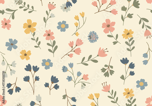 Flower seamless pattern, element for design, vector illustration
