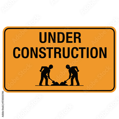Under Construction Sign – Road Work Safety Warning Board