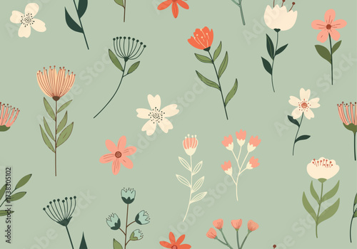 Vintage Flowers decoration. Decoration of flowers natural background illustration
