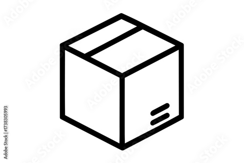 Box icon in thin line style. Parcel, package, shipping concept. Vector graphic for logistics, delivery service, e-commerce, web, app, UI. Isolated cardboard container symbol.