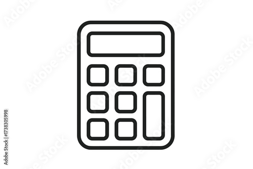 Calculator icon in thin line style. Financial, accounting, and mathematical calculation symbol for web, app, UI, UX design. Vector illustration isolated on white background.