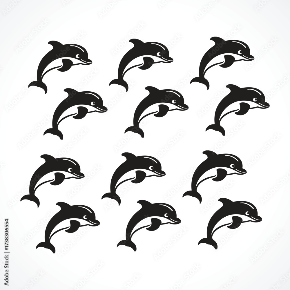 Naklejka premium Stylized Dolphin Logo Design