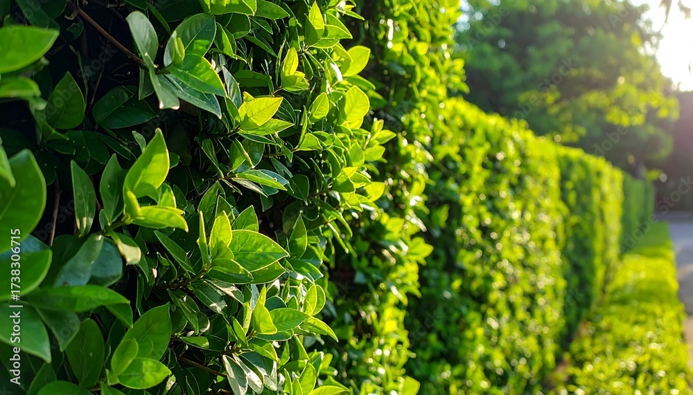 Obraz premium Close up of a lush green hedge.