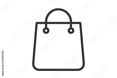 Shopping bag line icon. E-commerce symbol for online store and retail website. Minimalist vector for UI, UX design. Purchase, sale, order, and checkout pictogram concept.