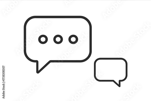 Speech bubble icon. Symbol of chatting, comment, message. Trendy flat line style for website design, logo, app, UI. Vector of communication, dialogue, typing, thinking concept.