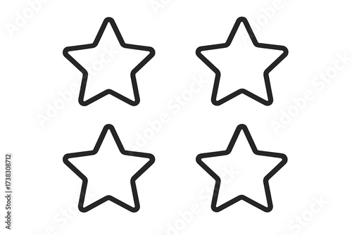 Vector star icon collection for rating or favorite symbol. Trendy flat outline style for web site design, logo, app, and UI. Isolated illustration for customer review.