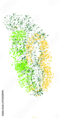 Abstract Pattern brush stroke art, Minimalist Dark Green Organic Shape