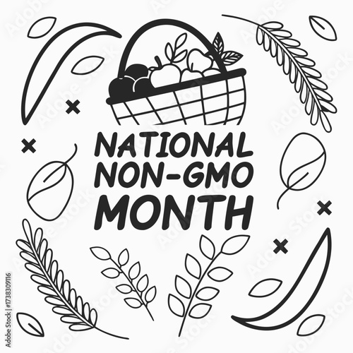 NATIONAL NON-GMO MONTH vector 