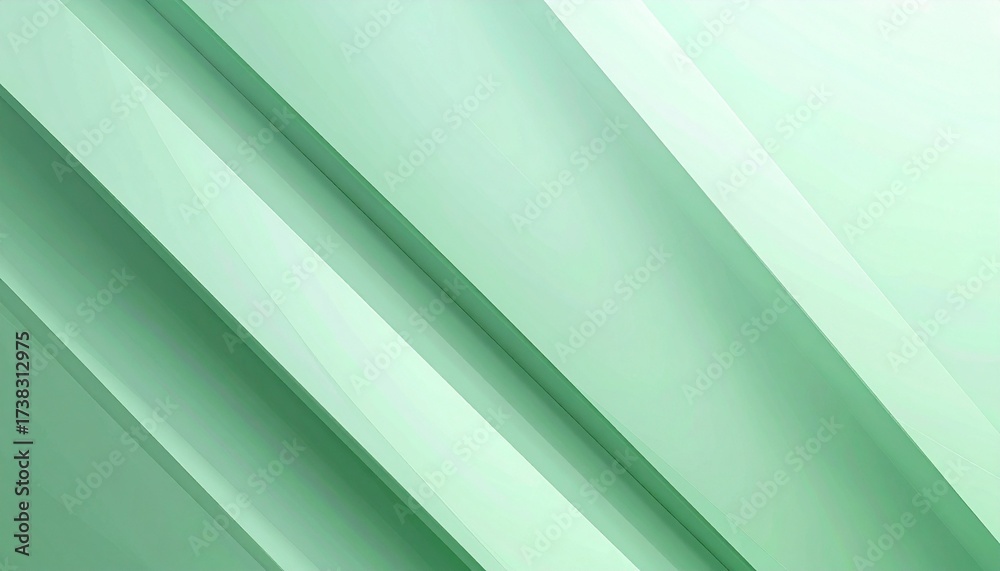 Obraz premium Abstract green gradient texture with overlapping diagonal panels, geometric layering, and luminous depth.