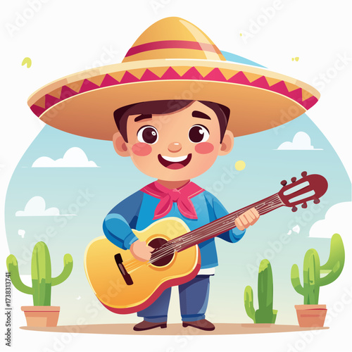 Illustration vectorielle personnage caricatural mexicain