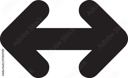 Vector art of black double arrow pointing in opposite directions