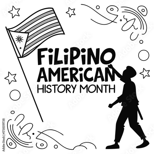 FILIPINO AMERICAN HISTORY MONTH vector illustration isolated on white background 
