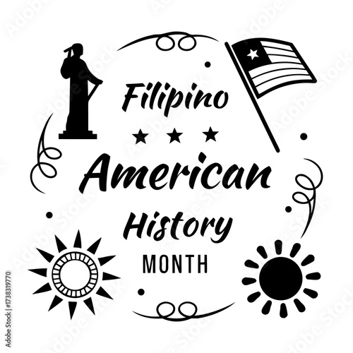 FILIPINO AMERICAN HISTORY MONTH vector illustration isolated on white background 