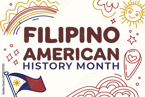 FILIPINO AMERICAN HISTORY MONTH vector illustration