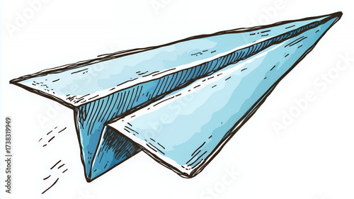 Sketchy Paper Airplane Drawing