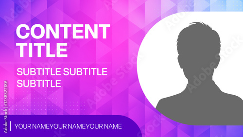 モダンなサムネイルテンプレート背景素材、ピンクと紫のグラデーションデザイン