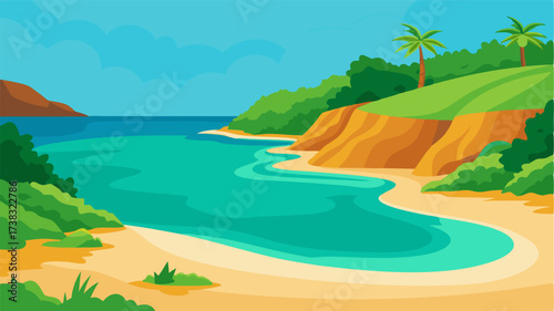 A secluded cove with smooth sandy shores and emerald green waters the ideal spot for a secluded swim or sun session.
