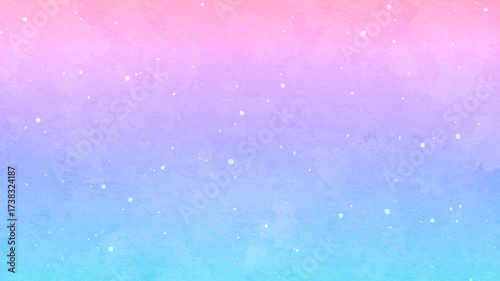 ピンクと水色のグラデーションの背景　水彩