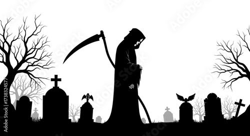 Cartoon mummy figure standing with a cane, wrapped in bandages, isolated on white, with dark eyes.