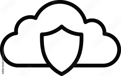 Secure cloud data protection shield vector illustration scalable eps icon for network security