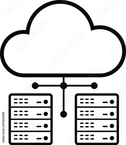 Scalable cloud computing vector illustration icon for network and data storage solutions