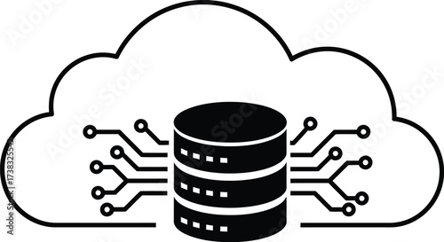 Cloud computing vector illustration data storage technology scalable eps icon for digital networks