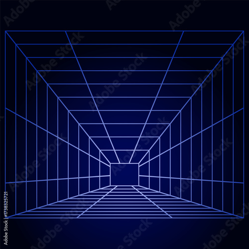 Digital grid box 3d background banner design vector