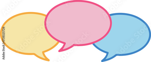 Vector art of colorful speech bubbles for communication and conversation