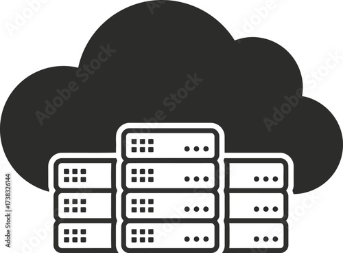 Scalable cloud server rack vector illustration icon for data storage and technology concepts