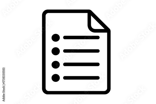 List icon for document, form, or checklist. To do list vector symbol. Paper notes, tasks, report, or survey. Business schedule management. Order and planning concept.