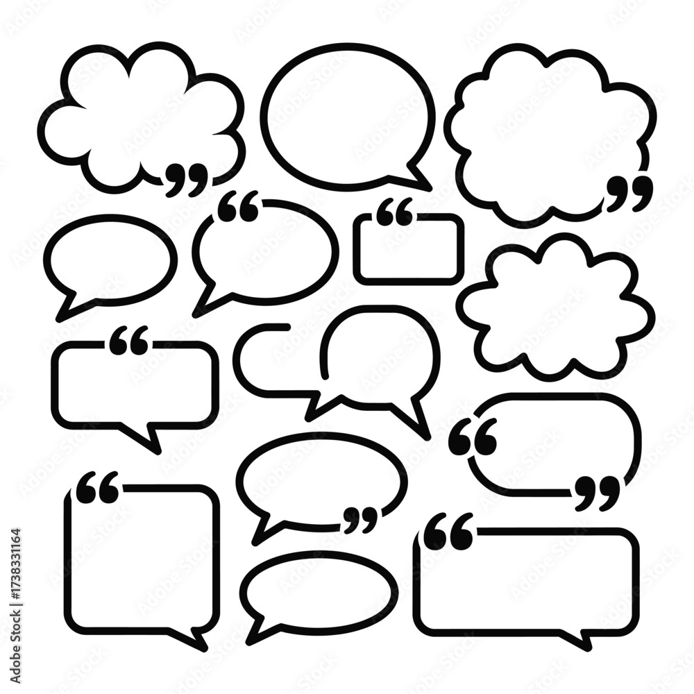 Obraz premium Collection of comic speech bubbles.