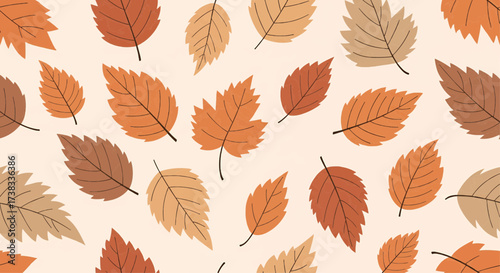 Seamless Autumn Leaf Pattern Warm Fall Foliage Design for Decorative Backgrounds and Designs