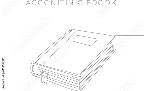 Minimalist Line Art Accounting Book Illustration Study Material Design