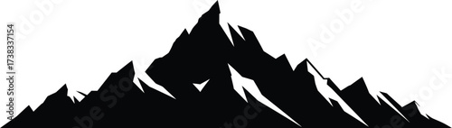 Majestic mountain range vector illustration for outdoor adventures and nature designs