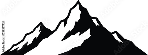 Vector illustration of majestic mountain range peaks scalable graphic for design projects