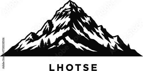 Lhotse mountain peak vector illustration scalable eps graphic for outdoor and adventure design