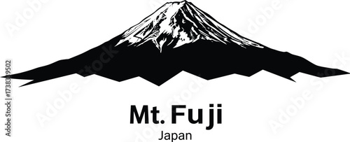 Mt fuji japan mountain peak vector illustration scalable graphic design eps