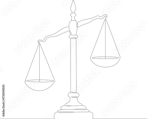 Minimalist Outline Justice Scales Balanced Legal Symbol Decoration Icon