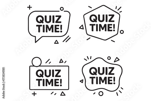 Quiz time logo icon symbol on white background