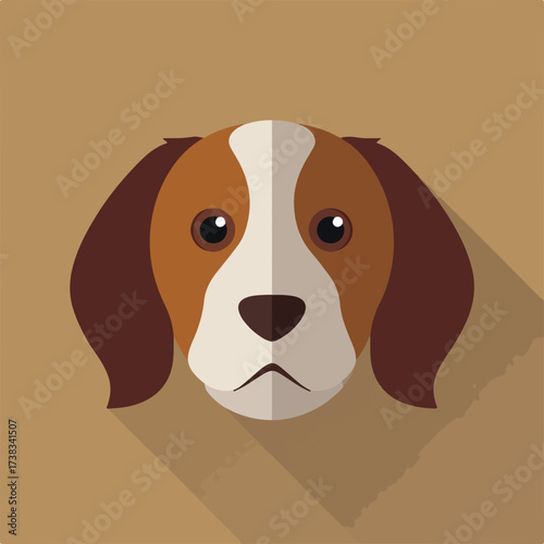 Canine Facial Feature Flat Symbol Design
