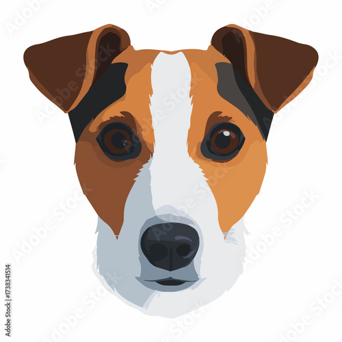 Minimalist Dog Face Icon on White Background