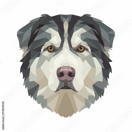 Canine Facial Flat Icon on White Background