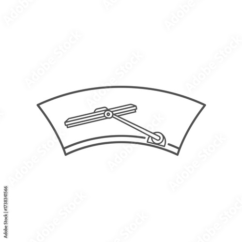 Windshield wiper illustration on white background.