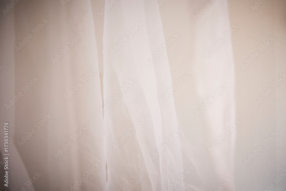 Фотография Sheer fabric texture. Translucent. Indoors.