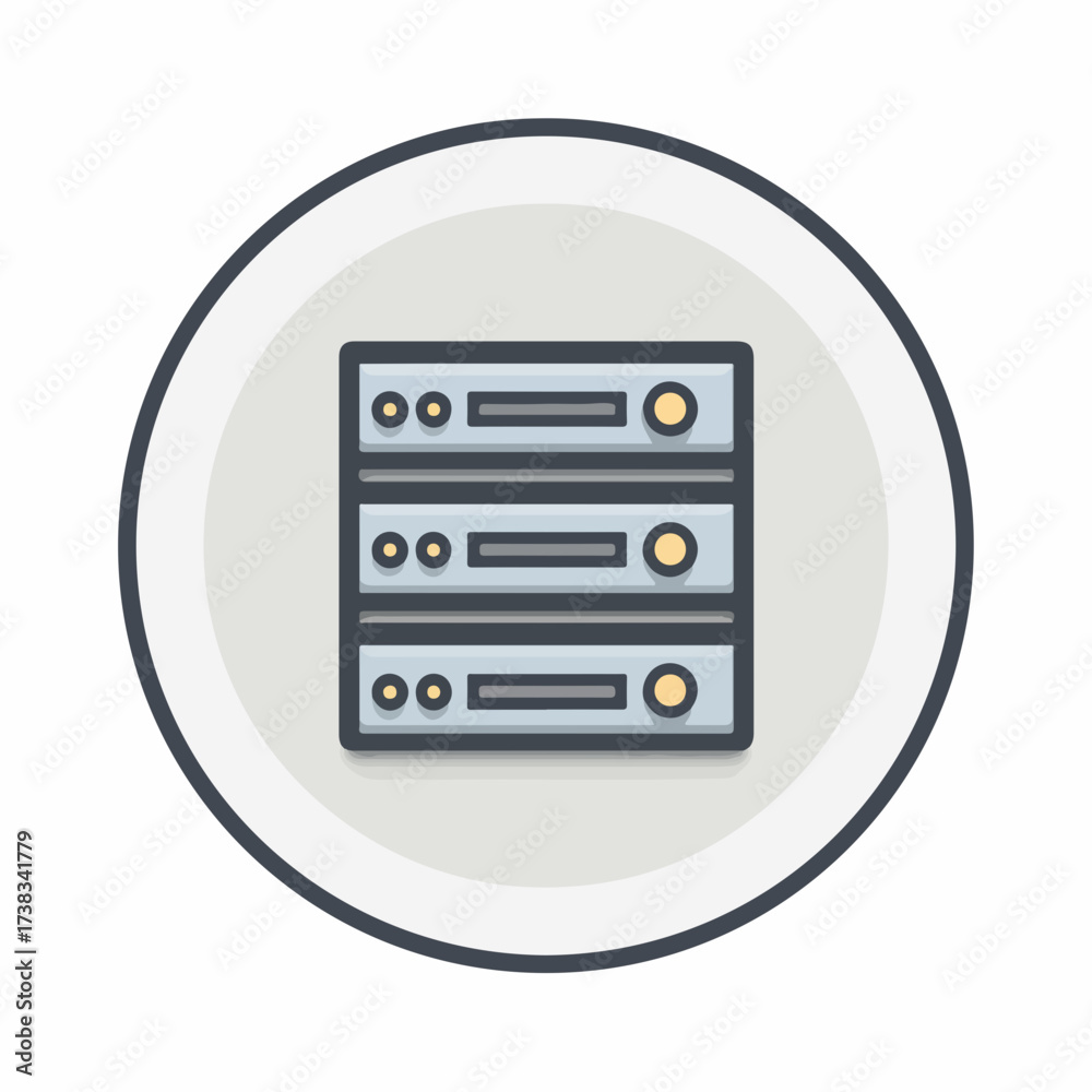 Fototapeta premium Geometric Server Outline Icon Design