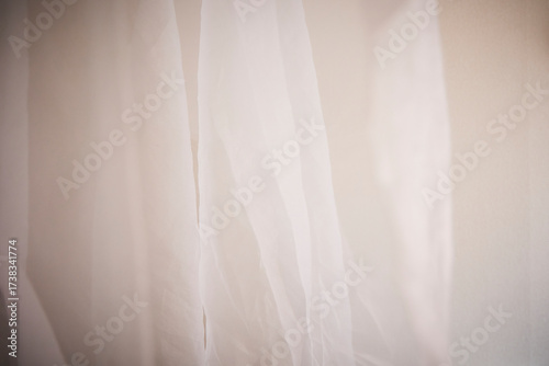 Vászonkép Sheer fabric texture. Translucent. Indoors.