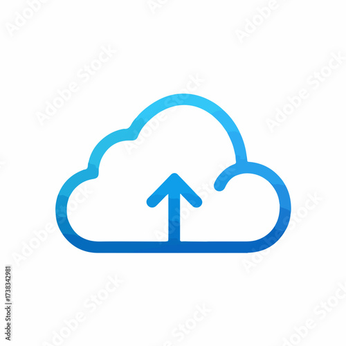 Minimalist Cloud Upload Outline Icon Design