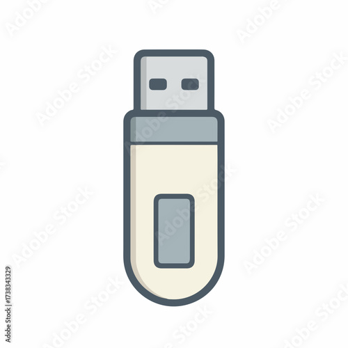 Minimalistic USB Drive Icon in Two Colors