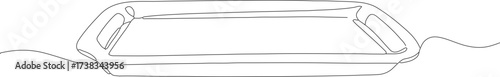 Minimalist Line Drawing Tray Serving Food Empty Elegant Design