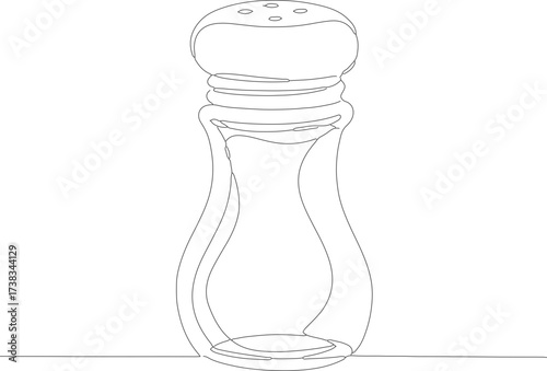 Minimalist Line Art Salt Shaker Condiment Single Line Continuous Drawing